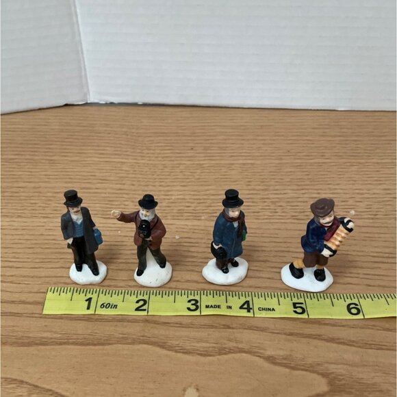 Vintage Christmas Village Figures Ceramic Hand-Painted Victorian Men Accessories - Picture 8 of 8